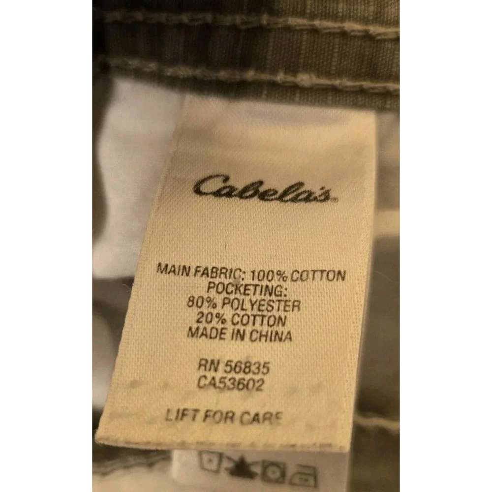 Cabelas Cargo Pants Mens 40x30 (Fits 40x28) Classic Fit Outdoor Hike Camp Casual